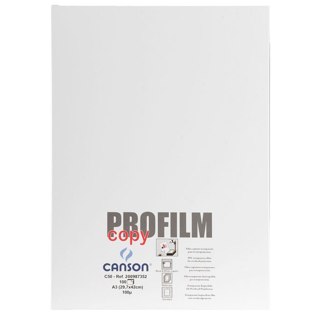 Lucidi C50 Profilm Copy per fotocopiatrici bianco/nero - 100 fogli A3 - senza r…