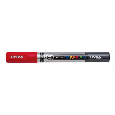 Lyra Graduate Mark All - Marcatore - permanente - rosso - 1 mm - sottile