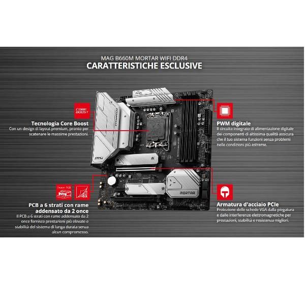 MSI MAG B660M MORTAR WIFI - Scheda madre - micro ATX - zoccolo LGA1700 - B660 C…