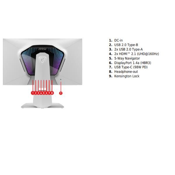 MSI MPG 274URDFW E16M, 68,6 cm (27ʺ), 3840 x 2160 Pixel, 4K Ultra HD, LED, 0,5 …