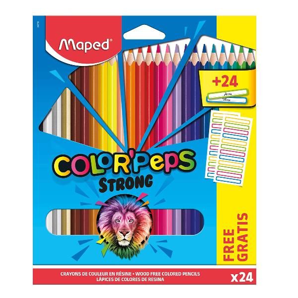 Maped Color'Peps Strong - Pastello colorato - 3.2 mm (pacchetto di 24)