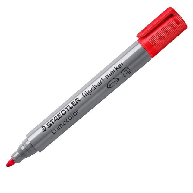 Marcatore Lumocolor Flipchart 356 - a base d'acqua - punta tonda 2 mm - rosso -…