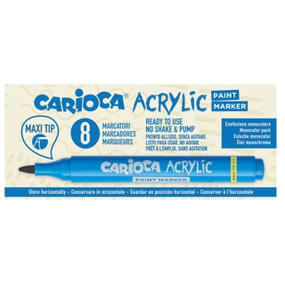 Marcatore Paint Marker acrilico - nero - Carioca - conf. 8 pezzi