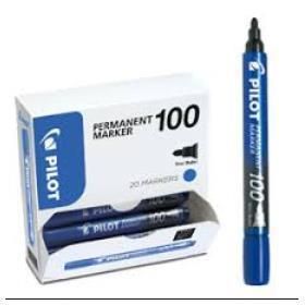 Marcatore Permanente Markers 100 - punta tonda 4,5 mm - blu - Pilot - conf. 15 …