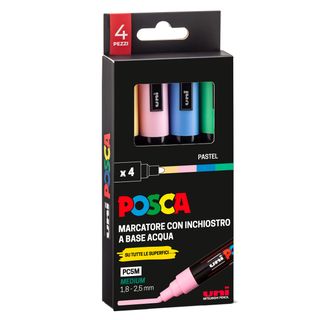Marcatore Uni Posca PC5M - punta media 1,8-2,5 mm - colori assortiti pastel - U…