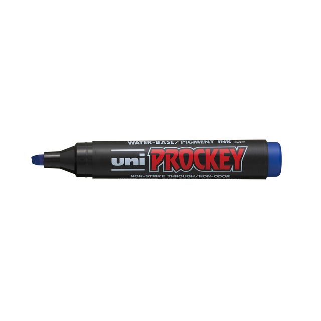 Marcatore Uni Prockey M126 - punta a scalpello da 1,00-5,70mm - blu - Uni Mitsu…