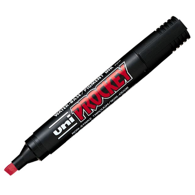 Marcatore Uni Prockey M126 - punta a scalpello da 1,00-5,70mm - rosso - Uni Mit…