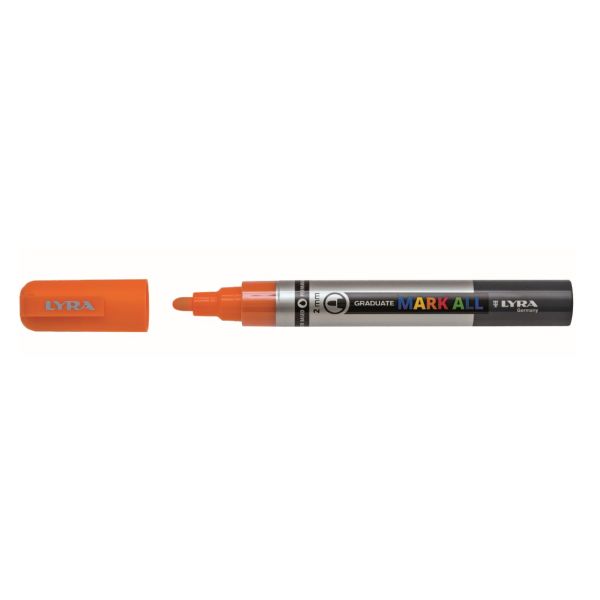 Marcatore a base d'acqua Graduate Mark All - punta tonda 2mm - arancione - Lyra