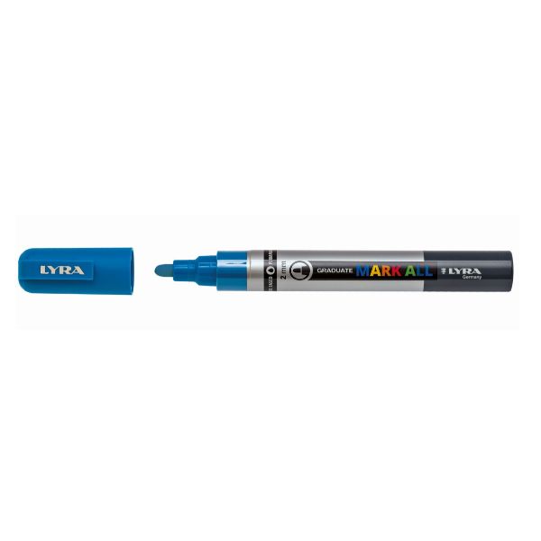 Marcatore a base d'acqua Graduate Mark All - punta tonda 2mm - azzurro - Lyra