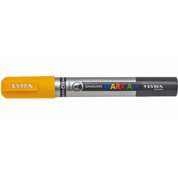 Marcatore a base d'acqua Graduate Mark All - punta tonda 2mm - giallo - Lyra