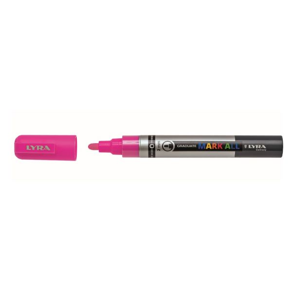 Marcatore a base d'acqua Graduate Mark All - punta tonda 2mm - rosa fluo - Lyra