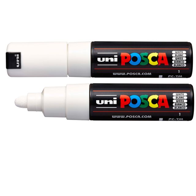 Marcatore a base d'acqua Uni Posca PC7M - punta tonda large 4,5 mm-5,5mm - bian…