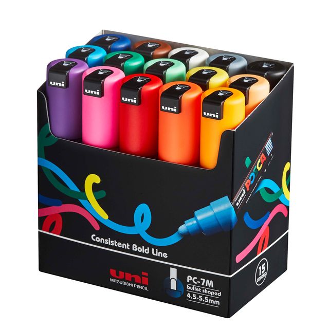 Marcatore a base d'acqua Uni Posca PC7M - punta tonda large 4,5 mm-5,5mm - colo…