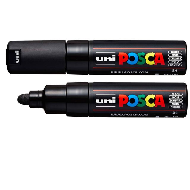 Marcatore a base d'acqua Uni Posca PC7M - punta tonda large 4,5 mm-5,5mm - nero…