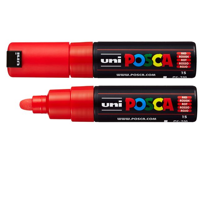 Marcatore a base d'acqua Uni Posca PC7M - punta tonda large 4,5 mm-5,5mm - ross…