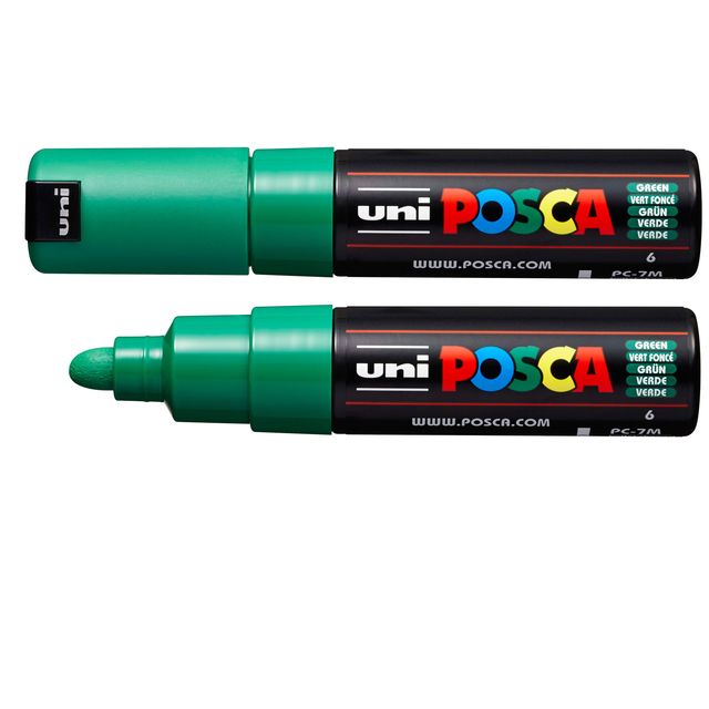 Marcatore a base d'acqua Uni Posca PC7M - punta tonda large 4,5 mm-5,5mm - verd…