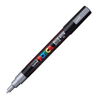 Marcatore a base d'acqua Uni Posca PC3M - punta fine da 0,9mm a 1,3mm - argento…