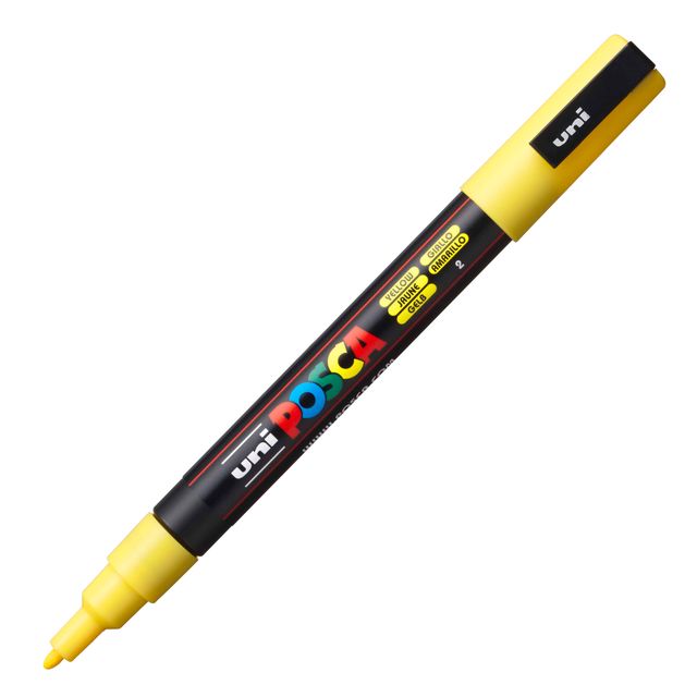 Marcatore a base d'acqua Uni Posca PC3M - punta fine da 0,9mm a 1,3mm - giallo …