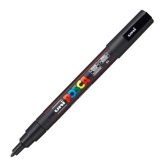 Marcatore a base d'acqua Uni Posca PC3M - punta fine da 0,9mm a 1,3mm - nero - …
