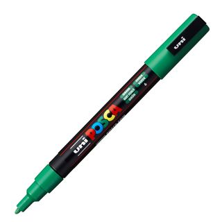 Marcatore a base d'acqua Uni Posca PC3M - punta fine da 0,9mm a 1,3mm - verde -…