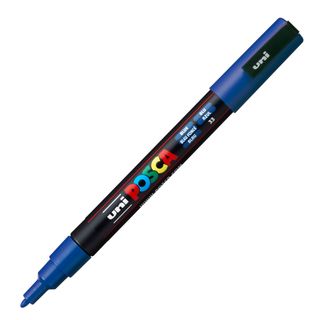 Marcatore a base d'acqua Uni Posca PC3M - punta fine da 0,9mm a 1,3mm - blu - U…