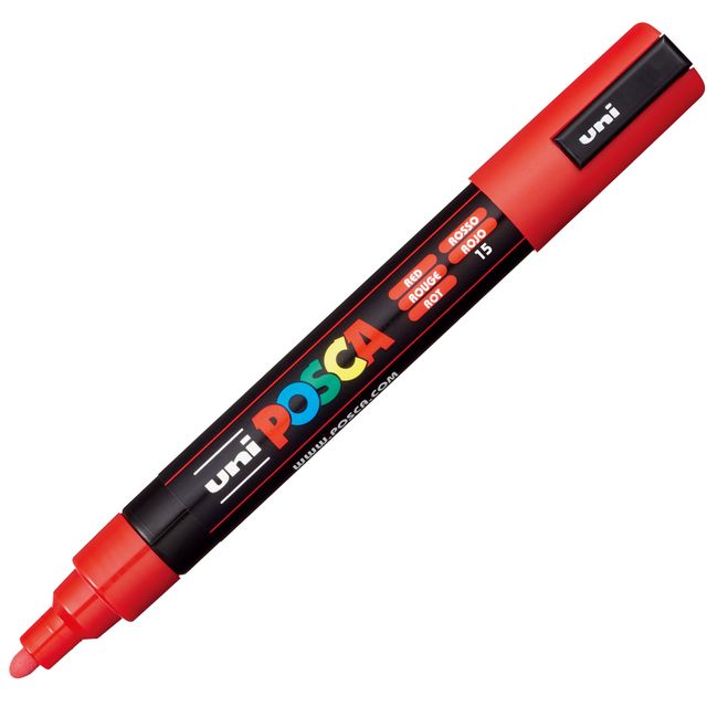 Marcatore a base d'acqua Uni Posca PC5M - punta tonda media da 1,8mm a 2,5mm - …