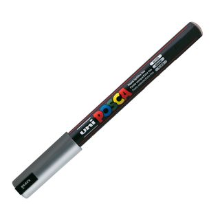 Marcatore a base d'acqua Uni Posca Pen PC1M - punta extra fine 0,7mm - argento …