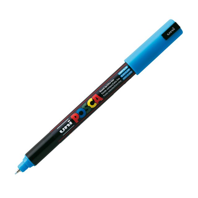 Marcatore a base d'acqua Uni Posca Pen PC1M - punta extra fine 0,7mm - azzurro …