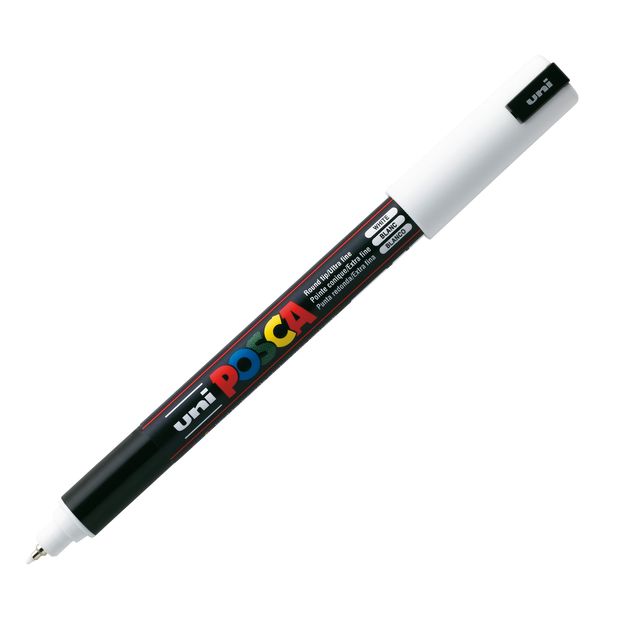Marcatore a base d'acqua Uni Posca Pen PC1M - punta extra fine 0,7mm - bianco -…