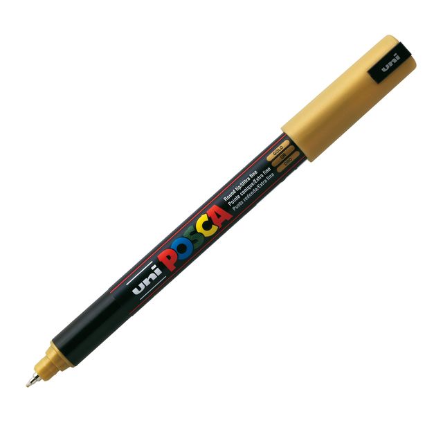 Marcatore a base d'acqua Uni Posca Pen PC1M - punta extra fine 0,7mm - oro - Un…