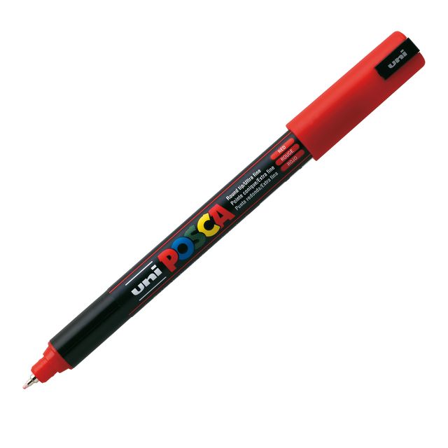 Marcatore a base d'acqua Uni Posca Pen PC1M - punta extra fine 0,7mm - rosso - …