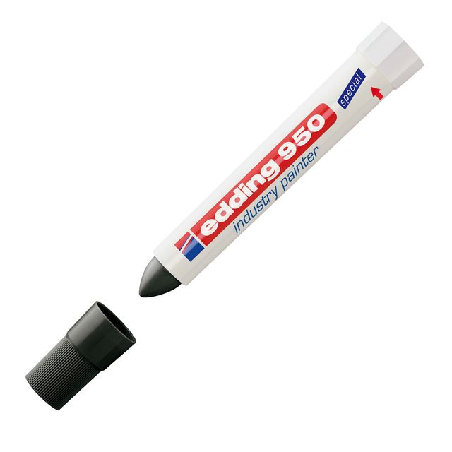 Marcatore a cera edding 950 punta conica 10 mm nero E-950 001