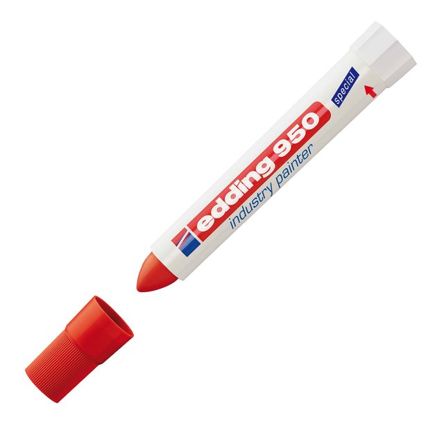Marcatore a cera edding 950 punta conica 10 mm rosso E-950 002