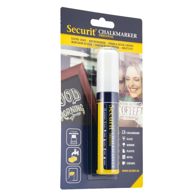 Marcatore a gesso liquido - punta maxi da 7,00-15,00mm - bianco - Securit
