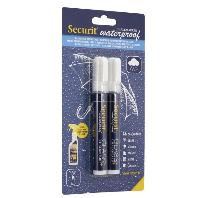 Marcatore a gesso liquido waterproof - punta da 2,00-6,00mm - bianco - Securit …