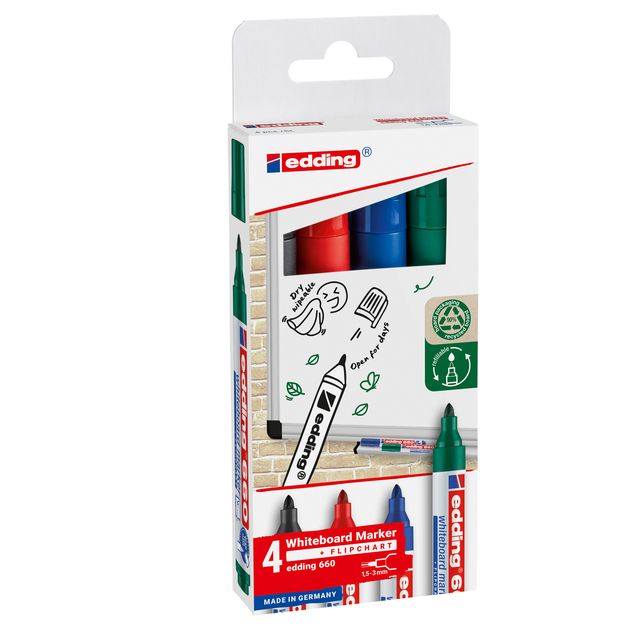 Marcatore per lavagne bianche 660 - punta conica - da 1,5 a 3 mm - Edding - ast…