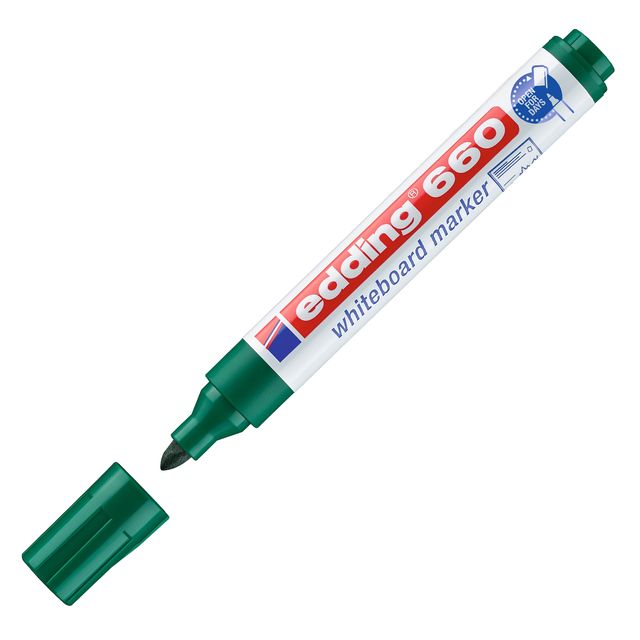 Marcatore per lavagne bianche 660 - punta conica - da 1,5 a 3 mm - verde - Eddi…