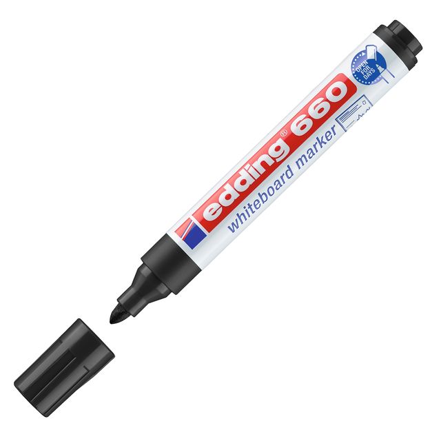 Marcatore per lavagne bianche edding 660 punta conica 1,5-3 mm nero E-660 001