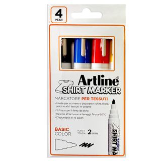Marcatore per tessuto - punta tonda 2.0 mm - colori assortiti - Artline - conf.…