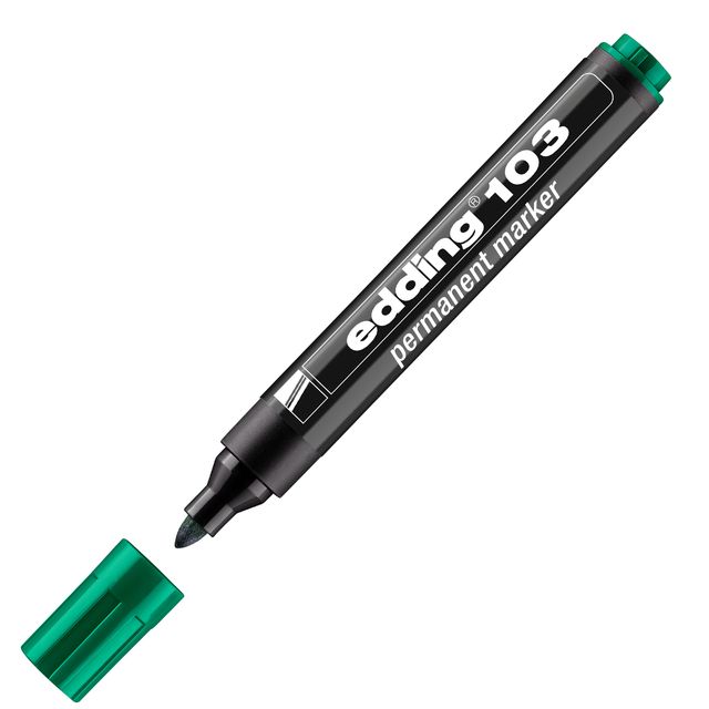 Marcatore permanente 103 - punta conica - da 1,5 a 3 mm - verde - Edding
