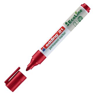 Marcatore permanente 21 Ecoline - punta conica - da 1,5 a 3 mm - rosso - Edding