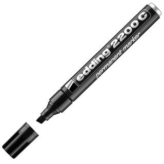 Marcatore permanente 2200C - punta a scalpello - da 1 a 5 mm - nero - Edding