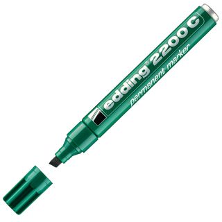 Marcatore permanente 2200C - punta a scalpello - da 1 a 5 mm - verde - Edding