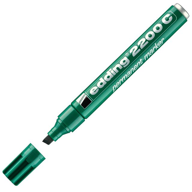 Marcatore permanente 2200C - punta a scalpello - da 1 a 5 mm - verde - Edding