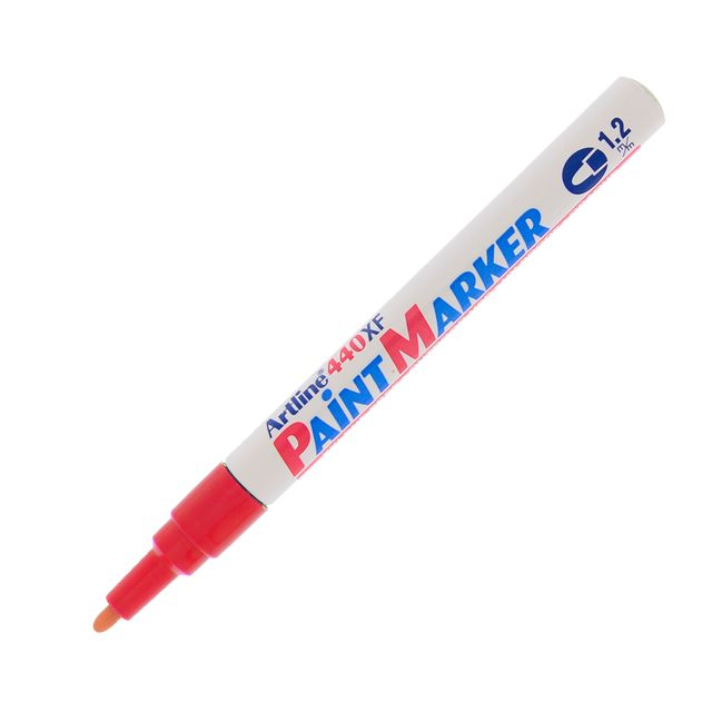 Marcatore permanente A 440 - a vernice - punta tonda fine - 1,2 mm - rosso - Ar…