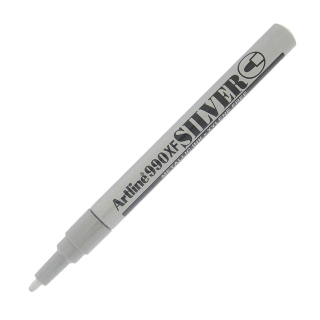 Marcatore permanente A 990 - a vernice - punta tonda fine - 1,2 mm - argento - …