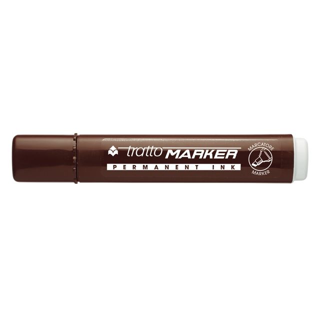 Marcatore permanente Marker - punta a scalpello - tratto 6,50mm - marrone - Tra…