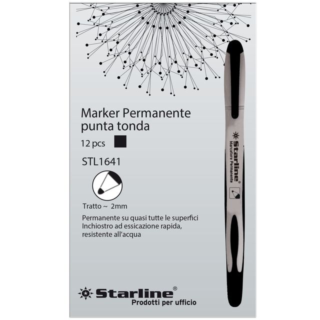 Marcatore permanente Starline - punta tonda 2,0mm - nero - Starline