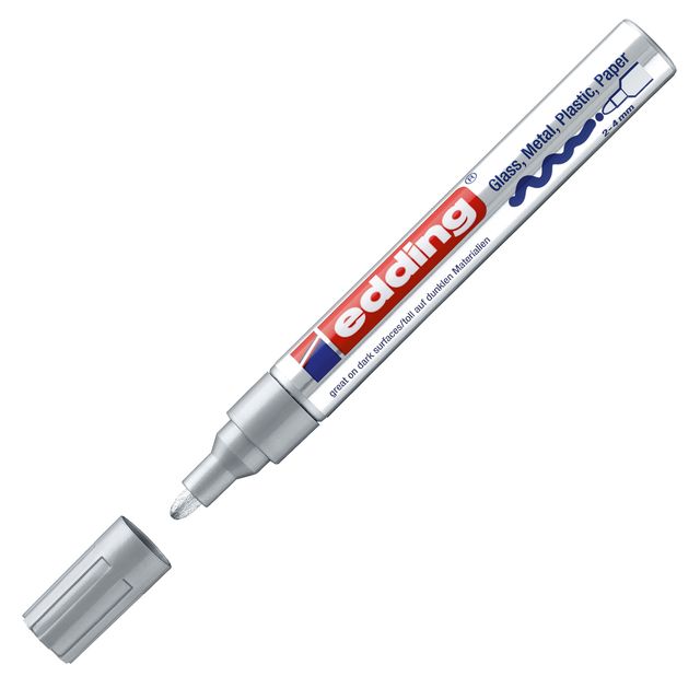 Marcatore permanente a vernice 750 - punta tonda - da 2 a 4 mm - argento - Eddi…