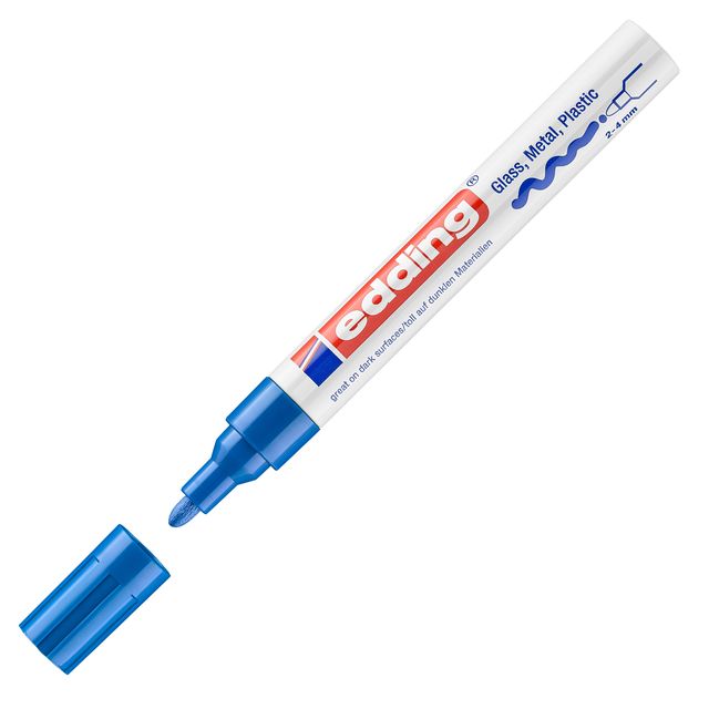 Marcatore permanente a vernice 750 - punta tonda - da 2 a 4 mm - blu - Edding